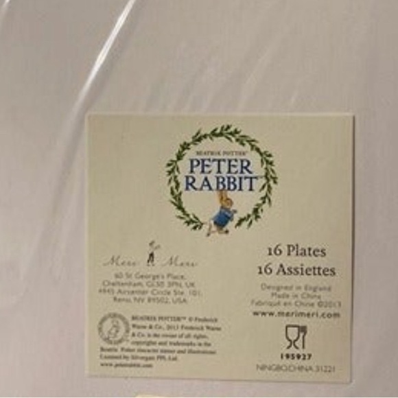 NIP! MERI MERI PETER RABBIT EASTER PAPER PLATES AND NAPKINS - Picture 7 of 9